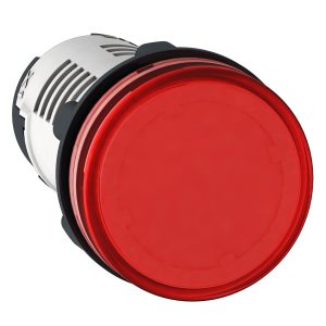 Signalna žaruljica, okrugla, crvena, fi: 22, ugrađeni LED–230..240 V, faston konektori
