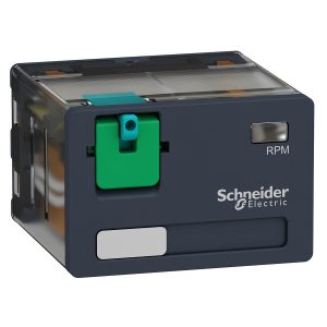 Relej snage utični RPM, 4 preklopna kontakta, 15A, 24V DC sa zastavicom za ispitivanje