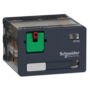 Relej snage utični RPM, 4 preklopna kontakta, 15A, 120V AC sa zastavicom za ispitivanje i LED indikacijom