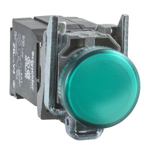 Potpuna signalna žaruljica, zelena, promjera 22, obična leća sa žaruljicom BA9s, 110... 120V