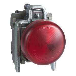 Potpuna signalna žaruljica, crvena, promjera 22, obična leća sa žaruljicom BA9s, 250 V