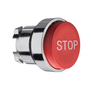 Glava crvenog istaknutog tipkala promjera 22, opružni povrat, STOP
