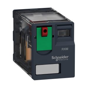 Relej utični RXM, 2 preklopna kontakta, 12A, 230V AC sa zastavicom za ispitivanje