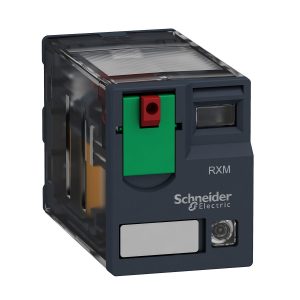 Relej utični RXM, 2 preklopna kontakta, 12A, 230V AC sa zastavicom za ispitivanje i LED indikacijom