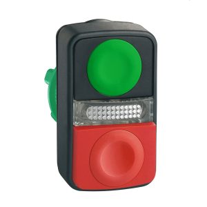 Glava dvostrukog tipkala, zeleno upušteno, crveno istaknuto, promjera 22, s oznakom