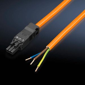Priključni kabel za LED rasvjetu, 100-240V AC, 3-polni, 3m, pakiranje od 5 kom, narančasti