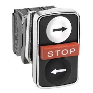 Upušteno bijelo, istaknuto crveno, upušteno crno tipkalo s 3 glave, promjera 22, 2R i 1M kontakt