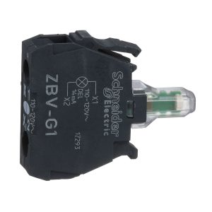 Blok bijele lampice za glavu promjera 22, ugrađeni LED, 110...120V, priključak vijčanim stezaljkama