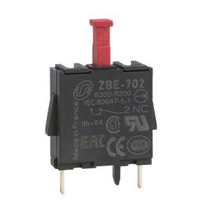 Kontaktni blok, jednostruki, za glavu promjera 22, 1M kontakt, zatici za PCB od legure srebra