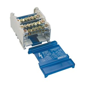 Blok distribucijski, 4P, 100A, dolaz:1 x 10...25mm2, odlazi: 3 x 1,5…4mm2 i, 3 x 2,5...6mm2, tip TD80/100-A