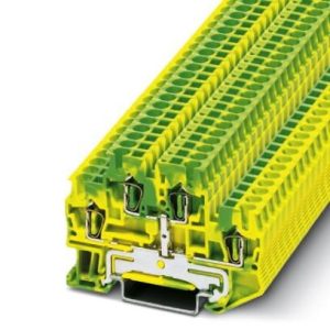Dvokatna redna stezaljka STTB 2,5-PE, sa zaštitnim uzemljenjem, opružni priključak, presjek: 0.08 mm2 - 4 mm2, žuto-zelena