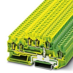 Dvokatna redna stezaljka STTB 2,5-TWIN-PE, sa zaštitnim uzemljenjem, opružni priključak, presjek: 0.08 mm2 - 4 mm2, žuto-zelena