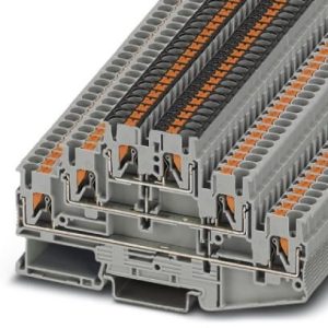 Višekatna redna stezaljka PT 2,5-3PV, s ekvipotencijalnim veznikom, 500 V, 20 A, push-in priključak, presjek: 0.14 mm2 - 4 mm2, siva