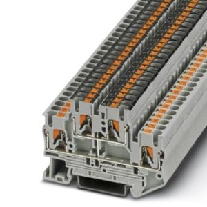 Dvokatna redna stezaljka PTTB 2,5-PV, s ekvipotencijalnim veznikom, push-in priključak, presjek: 0.14 mm2 - 4 mm2, siva
