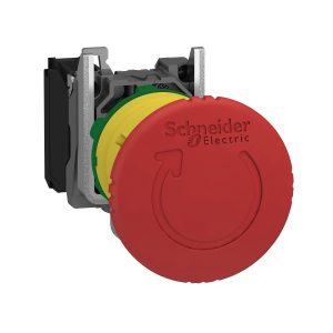 Stop tipkalo, crveno, za hitne situacije fi: 40, za utor fi 22, otpuštanje zakretom, 1M kontakt, metalni