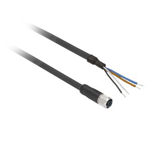 Unaprijed ožičeni konektori XZ, ravni, ženski, M12, 4 pina, kabel PUR 2 m