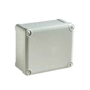 Kutija plastična siva ABS, puni poklopac, 241x291×168 mm, IP 66