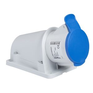 Utičnica PratiKa, zidna, pod kutem, 2P+E, 32A, 200-250V, 50..60Hz, IP44, priključak vijak, satni broj 6