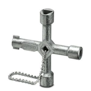 Univerzalni ključ za razvodne ormare sa 4 nastavka četverokutni 6 mm2, četverokutni 7-8 mm, trokutni 7-8 mm, dvostruki bit unutarnje strane O 3 mm, s vanjske strane 5 mm, tip USS 4