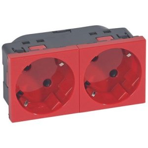 Modul utičnica 2ךuko 2P+E, 250V AC, 16A, 4M, crvena