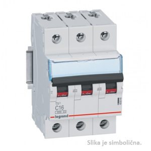 Minijaturni automatski prekidač 6kA,3P, 25A, C krivulja