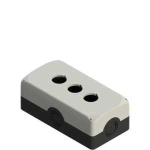 Plastična kutija, siva, s tri otvora promjera 22mm