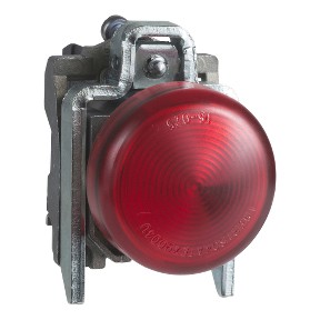 Signalna žaruljica, crvena, potpuna, fi: 22, obična leća s ugrađenim LED 230... 240 V