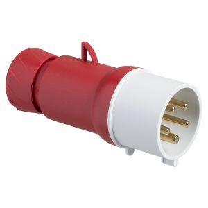 Utikač ravni 3P+N+E, 32A, 380-415V, 50/60Hz, IP44, satni broj 6, priključak vijak