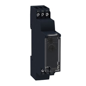 Vremenski relej, s kasnim uklopom, 1 s..100 h - 24..240 V AC - 1 preklopni kontakt
