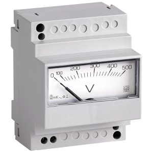 Voltmetar direktni za izmjenični napon D4E, za montažu na DIN nosač, širine 4 modula,, ulaz: 500V ac, skala 0 - 500 V